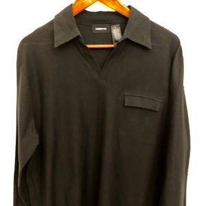 Claiborne Mens Long Sleeve Black M Shirt